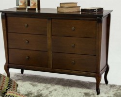 CÔMODA MOD. VERSALHES - CL 42 COM 6 GAV. 1.50x0.55x1.10 Cômodas de madeiras versalhes